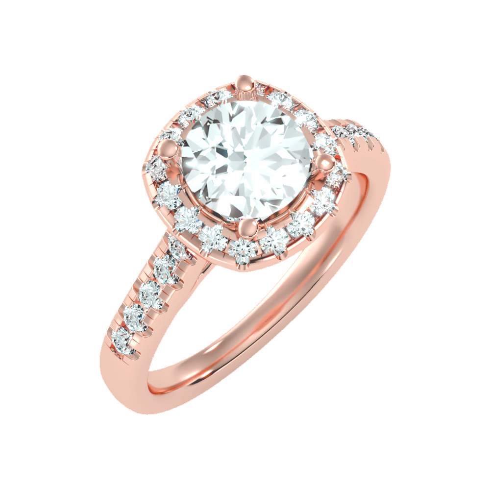 Cultivated Halo Solitaire Ring-Color_Rose-Gold