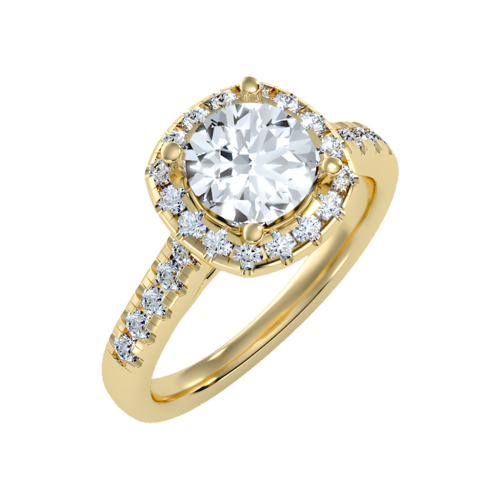 Cultivated Halo Solitaire Ring-Color_Yellow-Gold