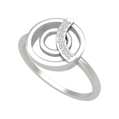 Concentric Circle Diamond Ring-Color_White-Gold