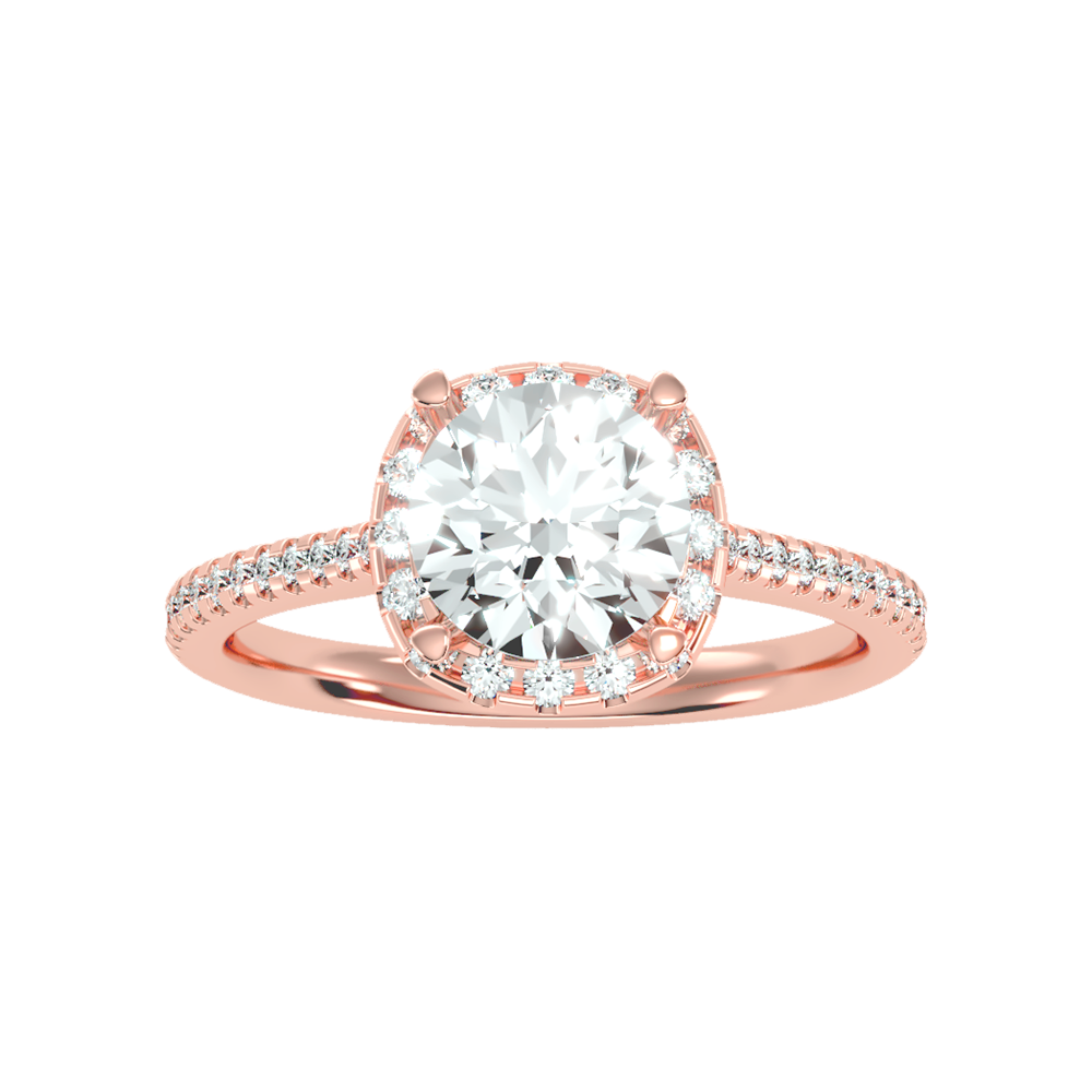 Comely Halo Solitaire Ring