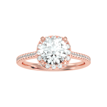 Comely Halo Solitaire Ring