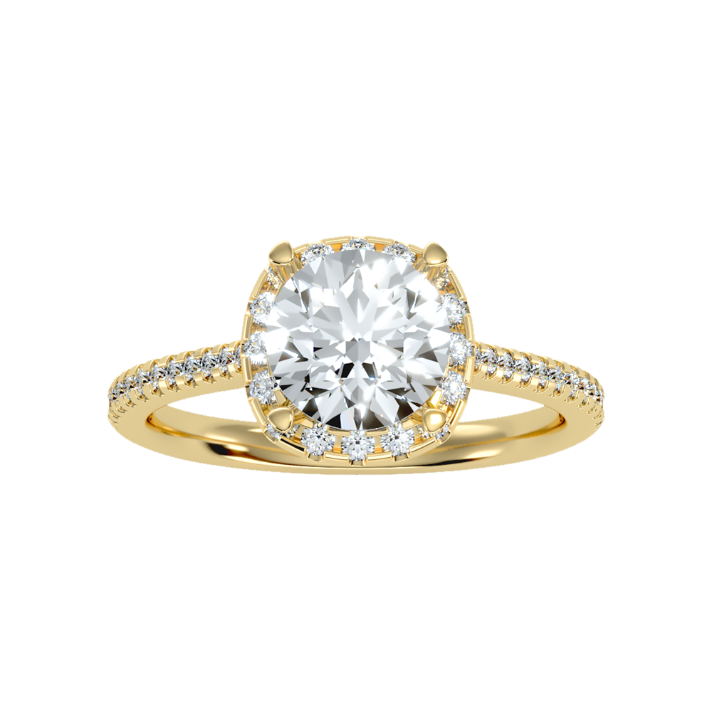 Comely Halo Solitaire Ring