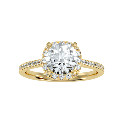 Comely Halo Solitaire Ring