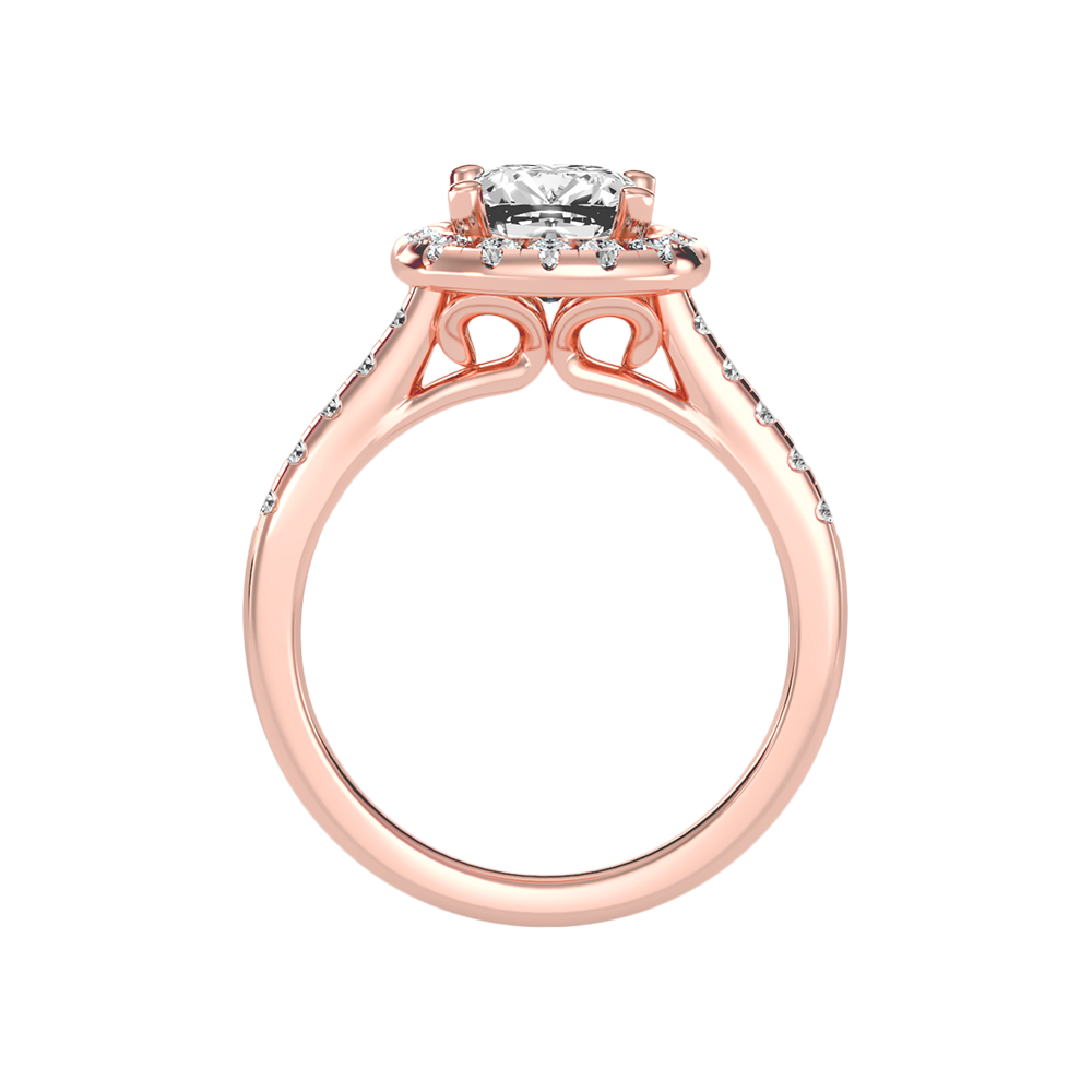 Cultivated Halo Solitaire Ring