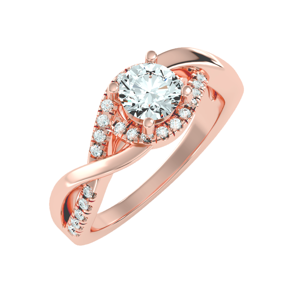 Youthful Halo Solitaire Ring-Color_Rose-Gold