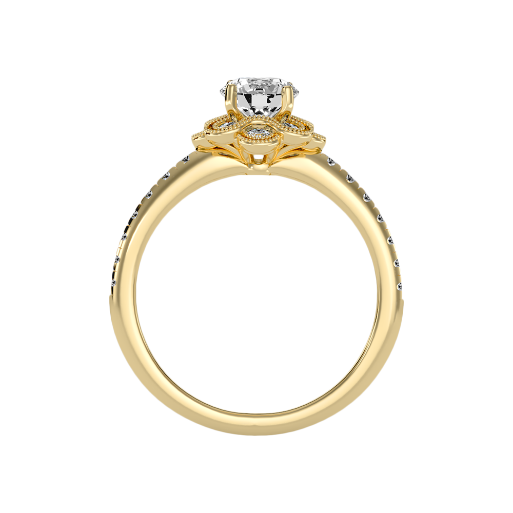 Flower Shaped Gold & Diamond Ring