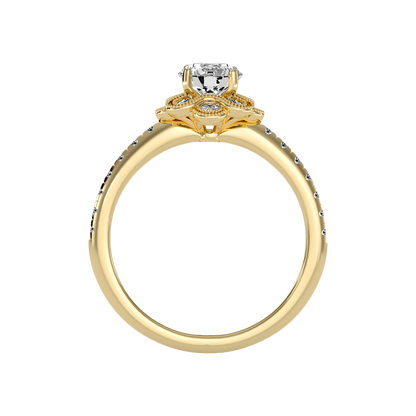 Flower Shaped Gold & Diamond Ring