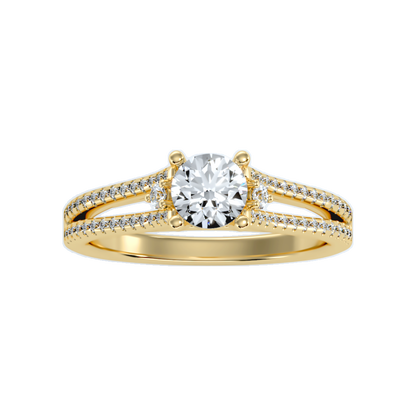 Half Moon Solitaire Ring 