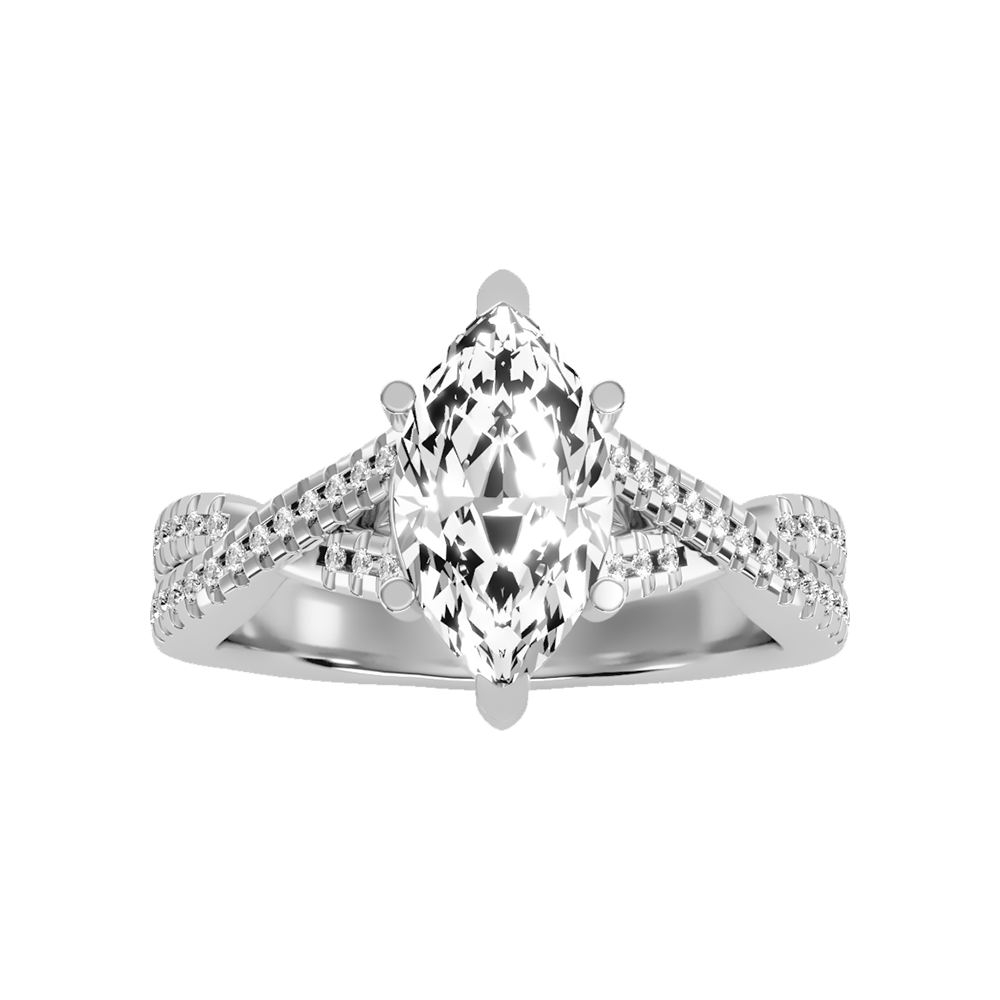 Dainty Marquise Shaped Solitaire Ring