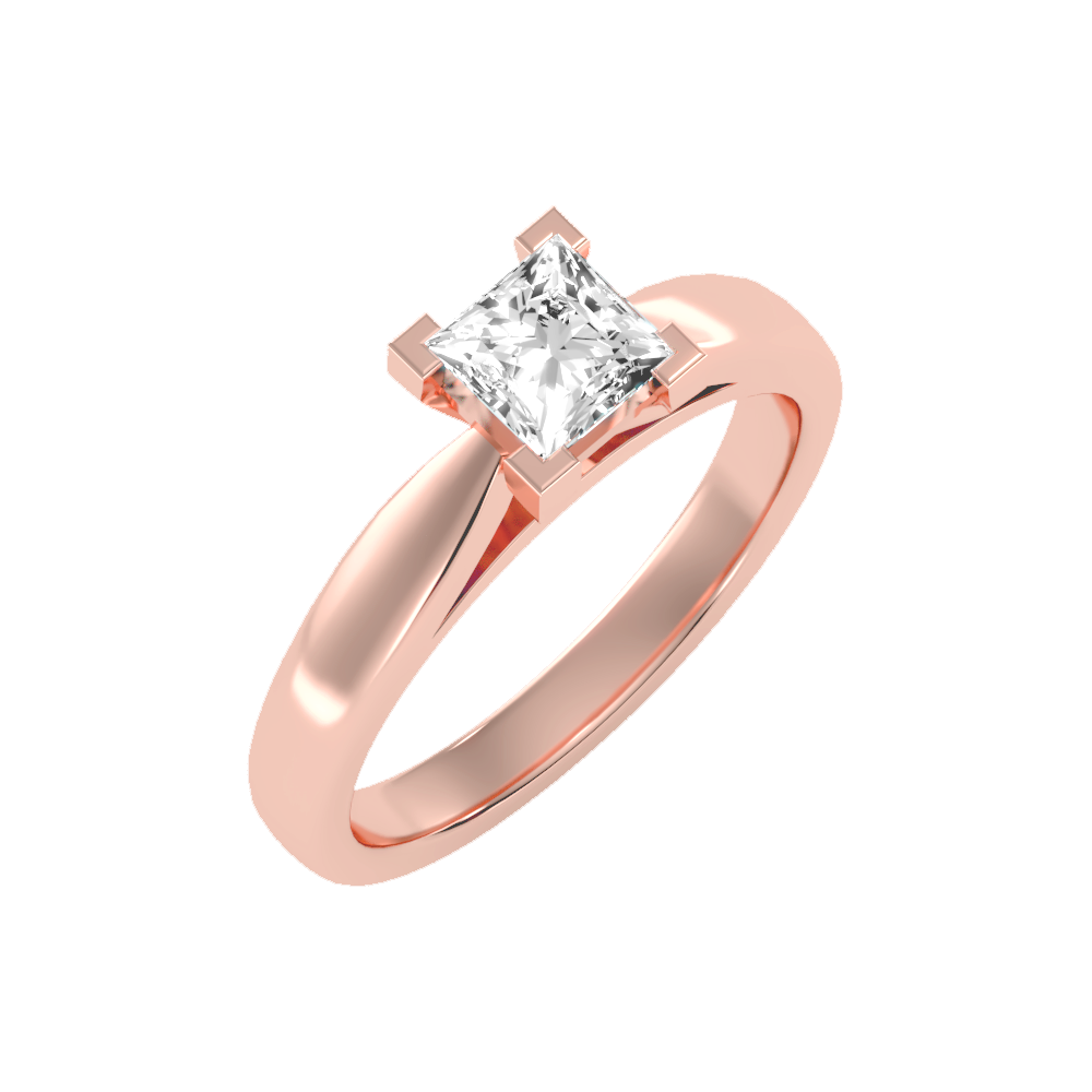 Shiny Solitaire Ring-Color_Rose-Gold