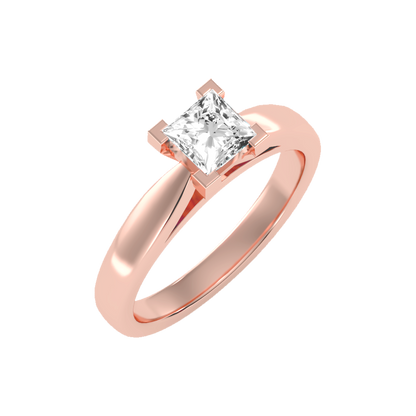 Shiny Solitaire Ring-Color_Rose-Gold