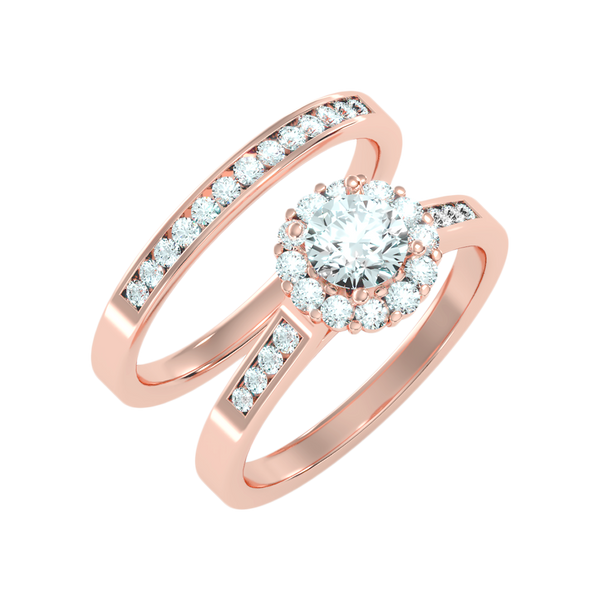 Lustrous Bridal Ring Set-Color_Rose-Gold
