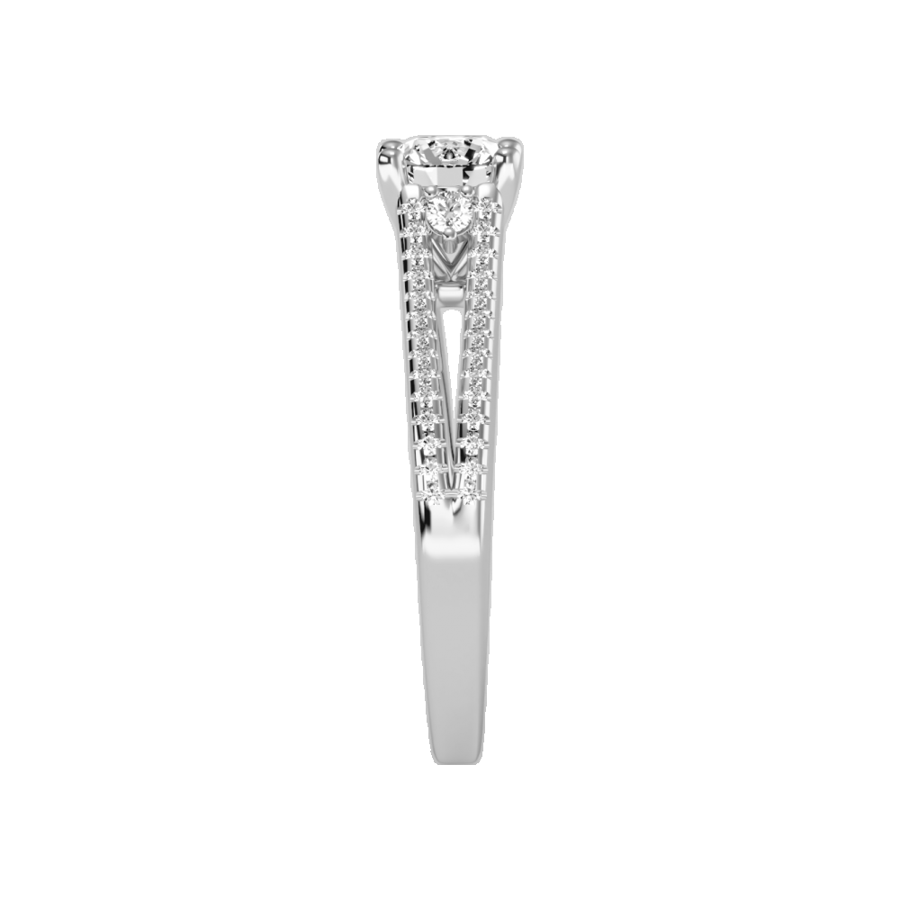 Half Moon Solitaire Ring 