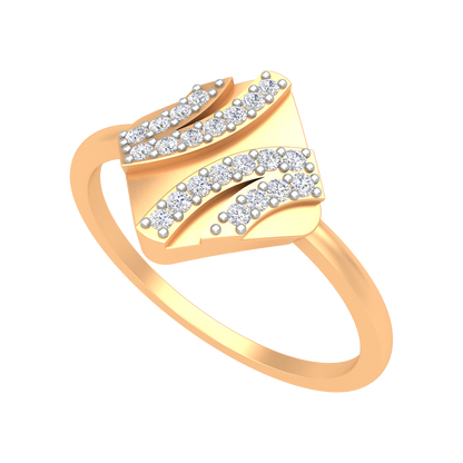 A Designer Diamond Square Ring-Color_Yellow-Gold