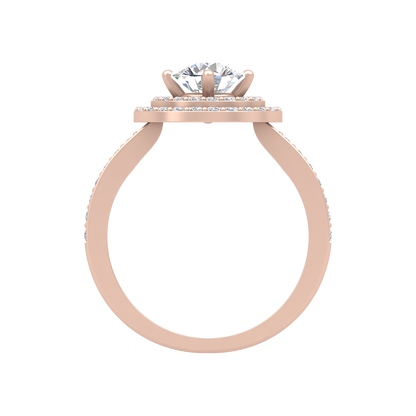 Classy Halo Solitaire Ring