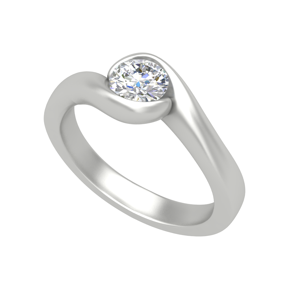 Mesmerizing Solitaire Ring-Color_White-Gold