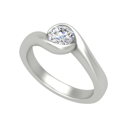 Mesmerizing Solitaire Ring-Color_White-Gold