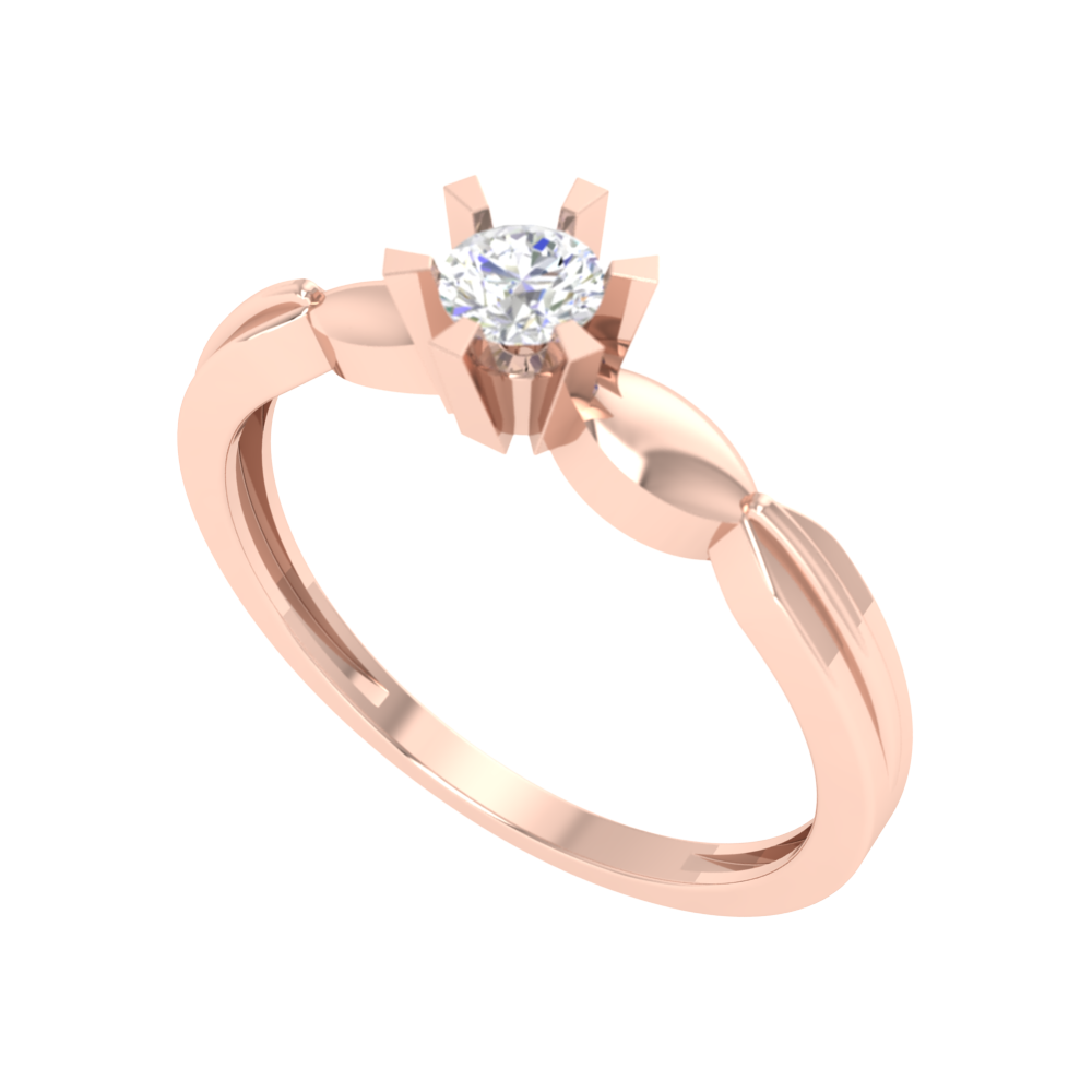 Amazing Hoop Solitaire Ring-Color_Rose-Gold