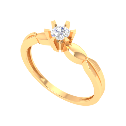 Amazing Hoop Solitaire Ring-Color_Yellow-Gold