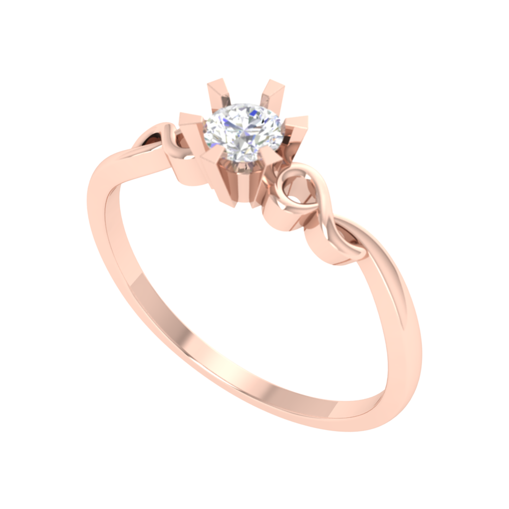 Entangled Gem Solitaire Ring-Color_Rose-Gold