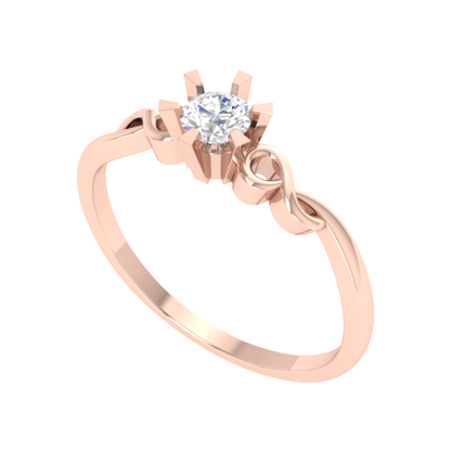 Entangled Gem Solitaire Ring-Color_Rose-Gold