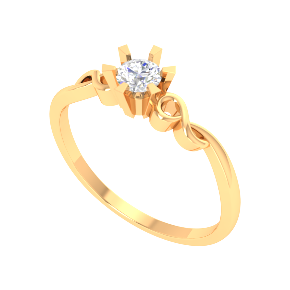 Entangled Gem Solitaire Ring-Color_Yellow-Gold