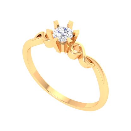 Entangled Gem Solitaire Ring-Color_Yellow-Gold