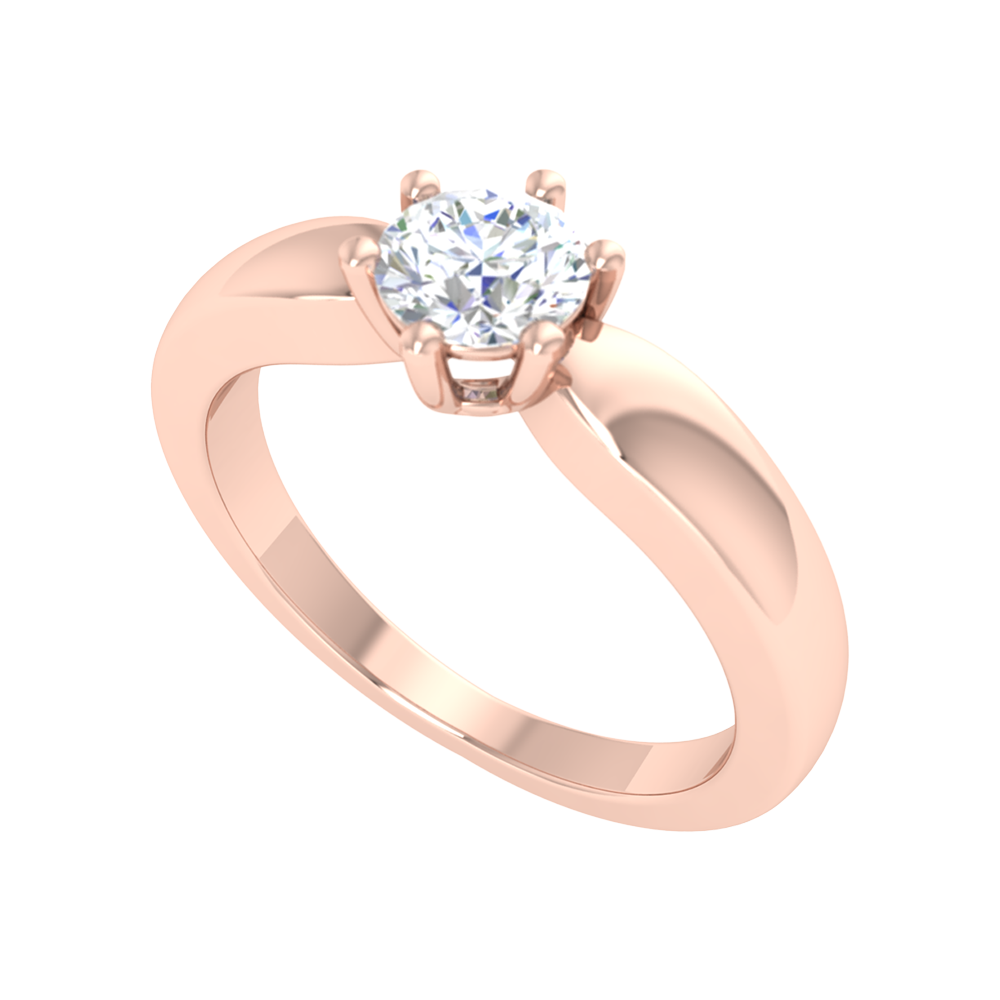 Elegant Loop Solitaire Ring-Color_Rose-Gold