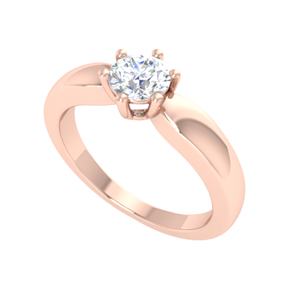 Elegant Loop Solitaire Ring-Color_Rose-Gold