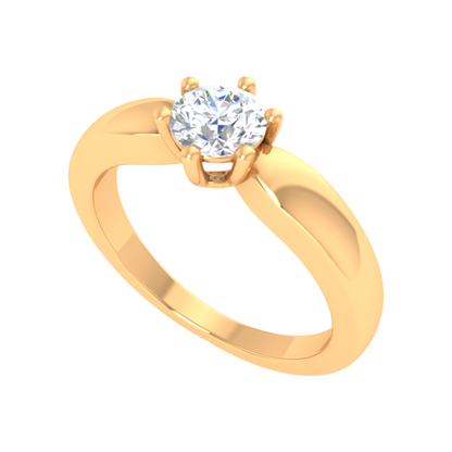 Elegant Loop Solitaire Ring-Color_Yellow-Gold