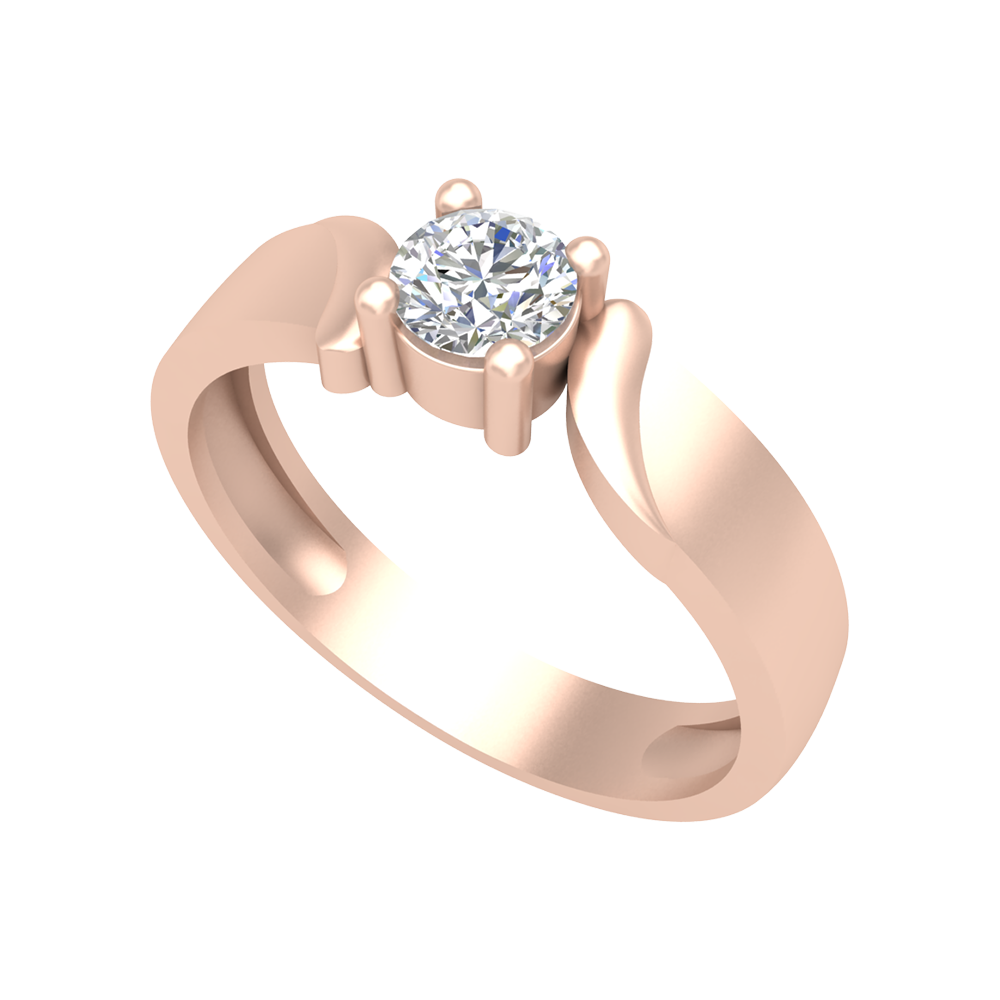 Puzzled Ping Solitaire Ring-Color_Rose-Gold