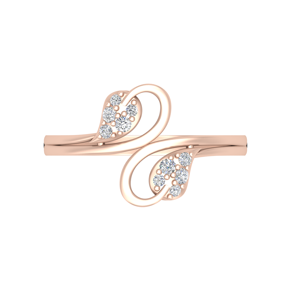 Dual Leaves Diamond Band