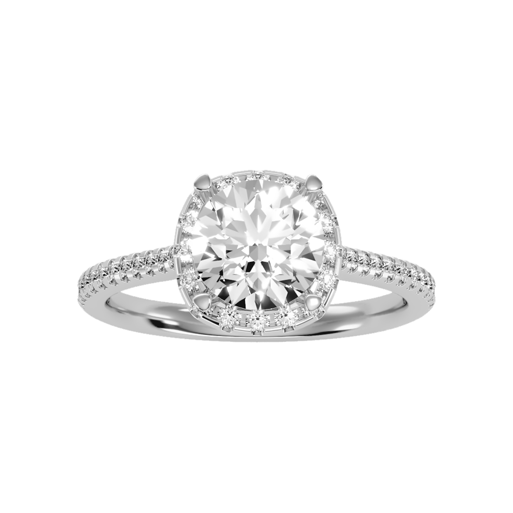 Comely Halo Solitaire Ring