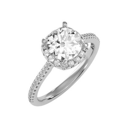 Comely Halo Solitaire Ring-Color_White-Gold