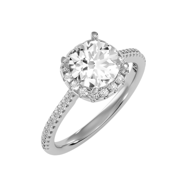 Comely Halo Solitaire Ring-Color_White-Gold