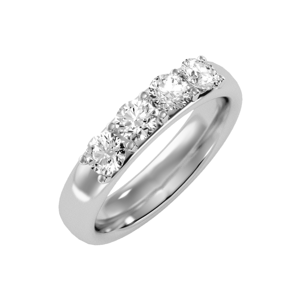 Grace Quad Stone Ring-Color_White-Gold