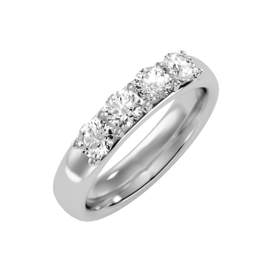 Grace Quad Stone Ring-Color_White-Gold