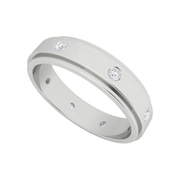 Bonic And Bold Broad Band Ring-Color_White-Gold
