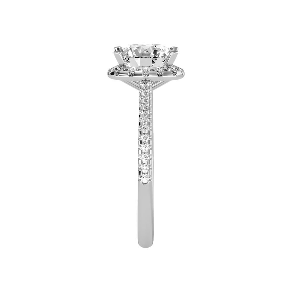 Comely Halo Solitaire Ring