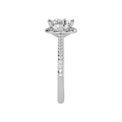 Comely Halo Solitaire Ring