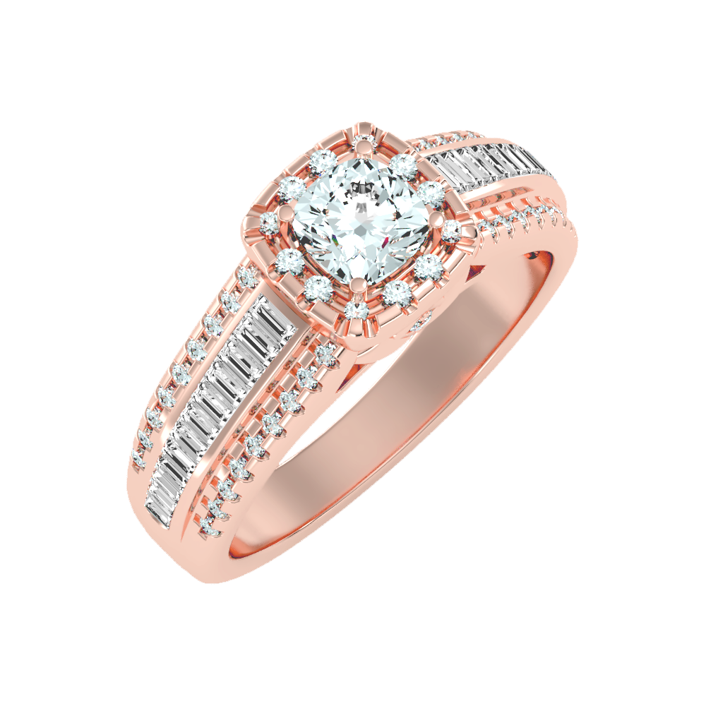 Spectral Halo Solitaire Ring