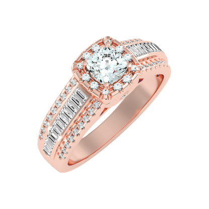 Spectral Halo Solitaire Ring