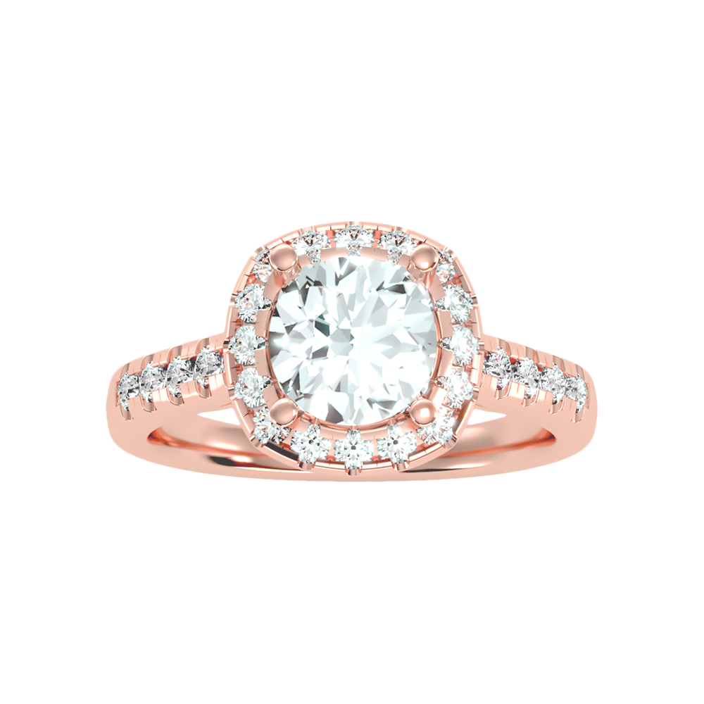 Cultivated Halo Solitaire Ring