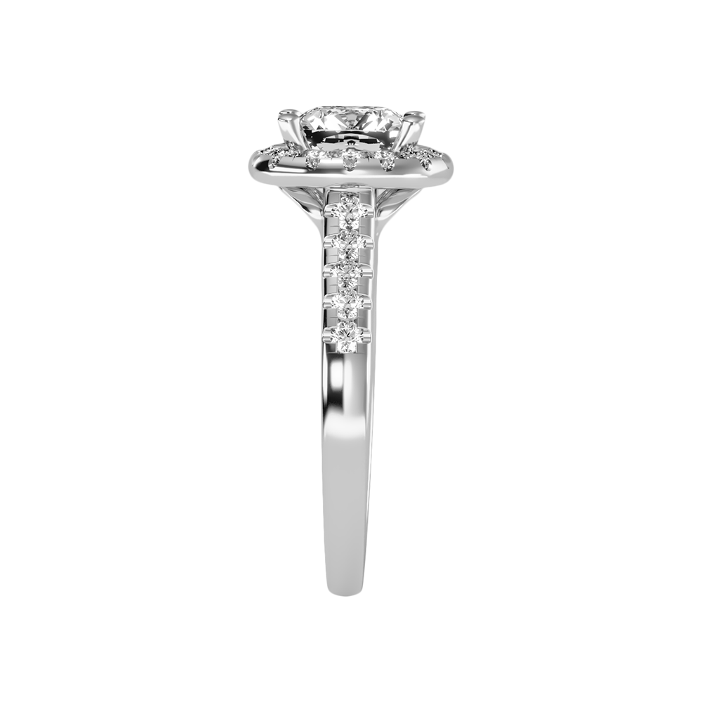 Cultivated Halo Solitaire Ring