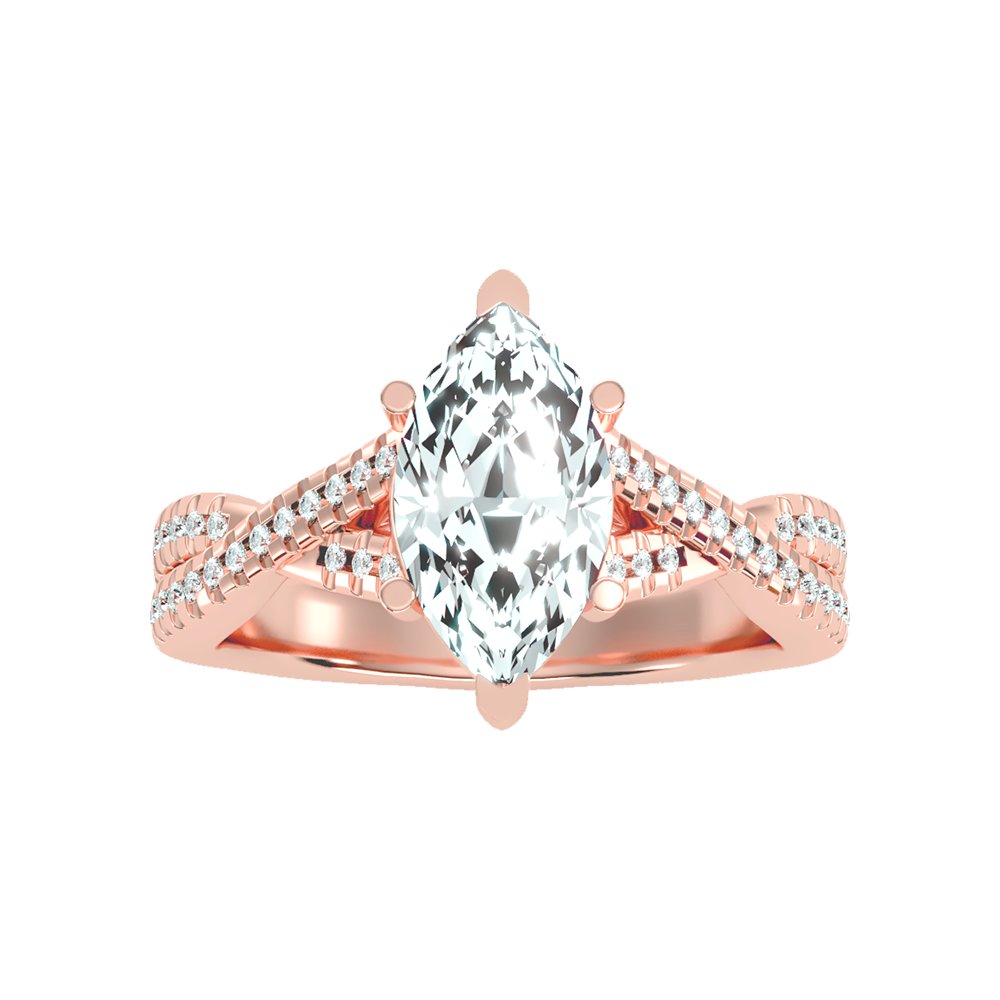 Dainty Marquise Shaped Solitaire Ring