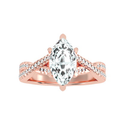 Dainty Marquise Shaped Solitaire Ring