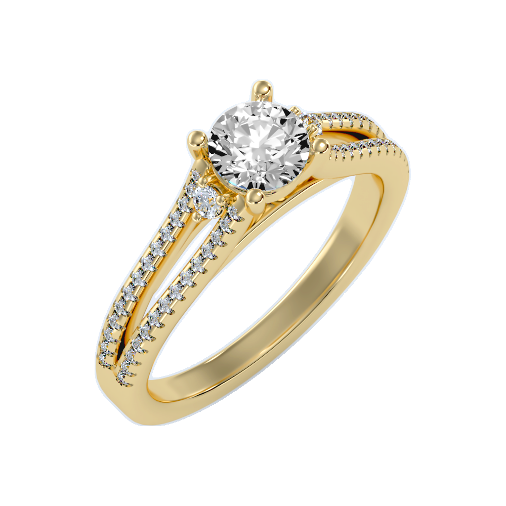 Half Moon Solitaire Ring 