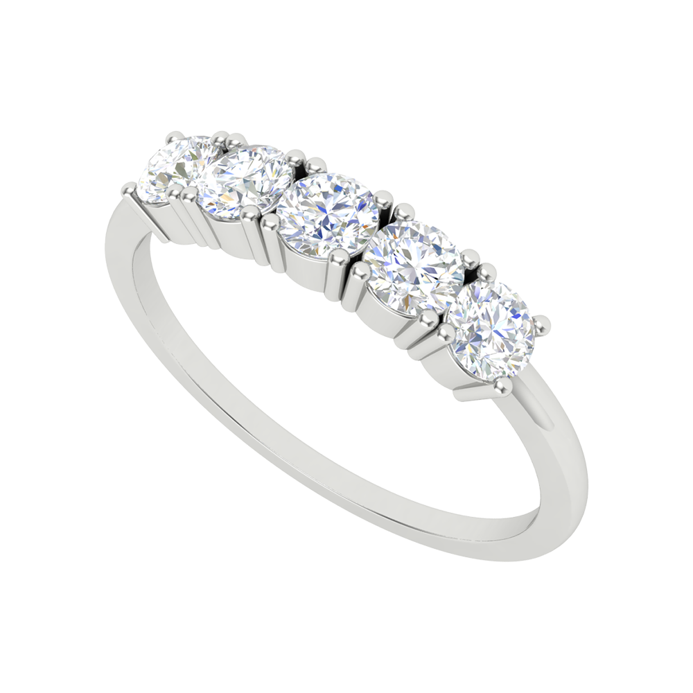 Divan Half eternity Ring-Color_White-Gold