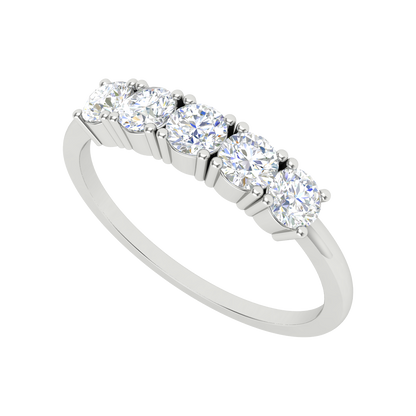 Divan Half eternity Ring-Color_White-Gold