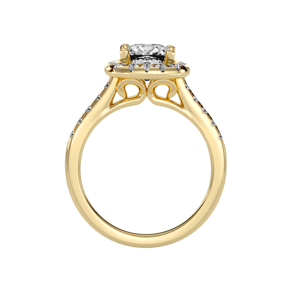 Cultivated Halo Solitaire Ring